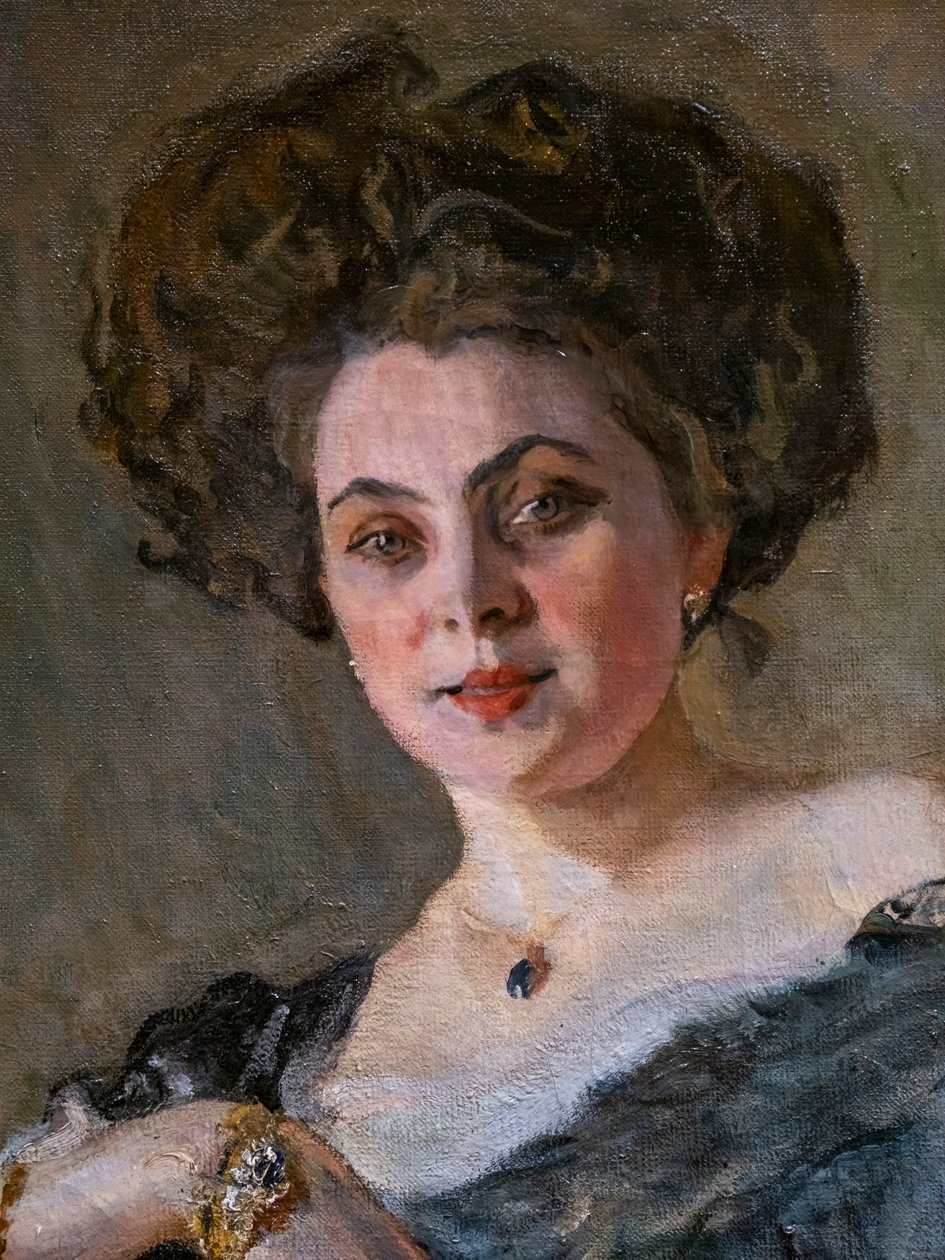 Retrato de Evdokiya Sergeevna Morozova (detalhe) de Valentin Aleksandrovich Serov