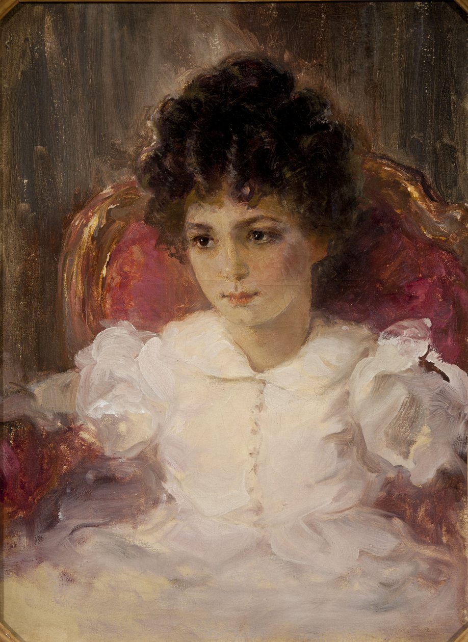 Retrato de Tatyana Sergeevna Khokhlova, née Botkina 1897-1985 como criança de Valentin Aleksandrovich Serov