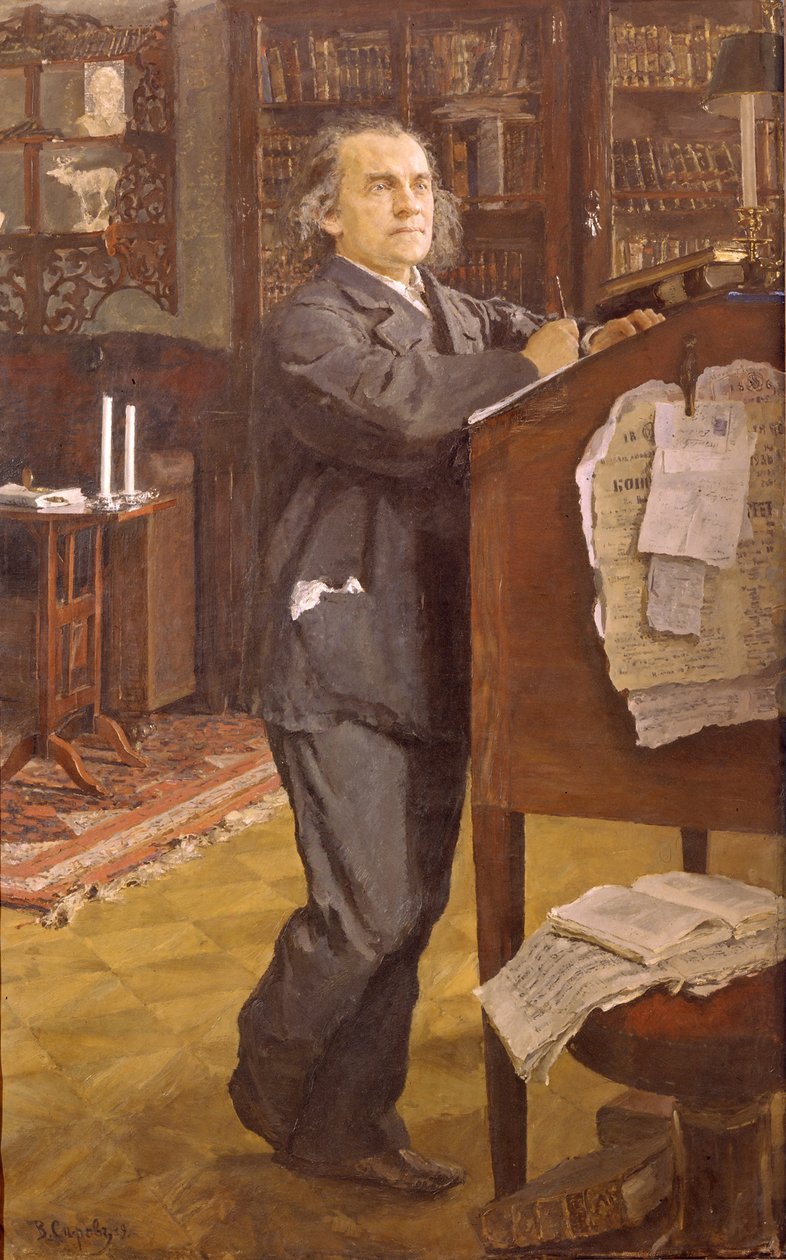 Retrato do compositor Alexander Serov 1820-1871, 1889 de Valentin Aleksandrovich Serov