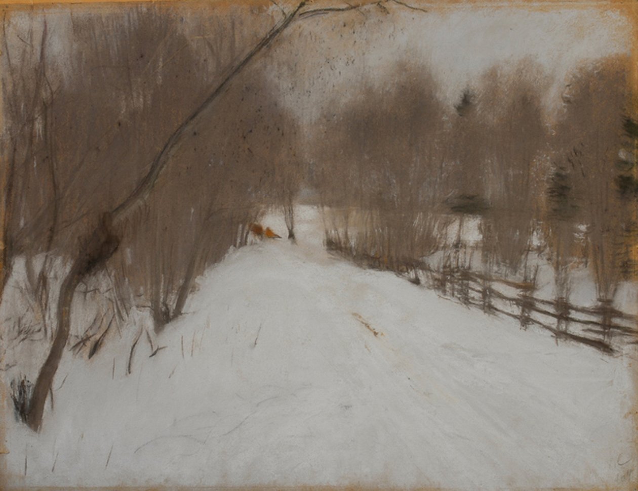 Estrada de inverno para Domotkanovo, 1904 de Valentin Aleksandrovich Serov