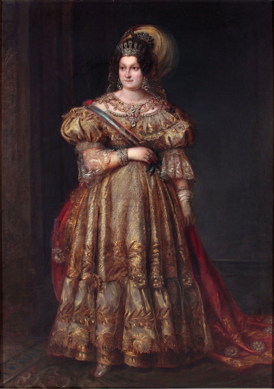 Maria Cristina Ferdinand de Bourbon, Princesa Real das Duas Sicílias - Maria Cristina das Duas Sicílias (1806-1878) - Retrato de Maria Cristina das Duas Sicílias (1806-1878) por Carderera y Solano, Valentin (1796-1880) Óleo sobre tela, tamanho : 104x de Valentin Carderera y Solano