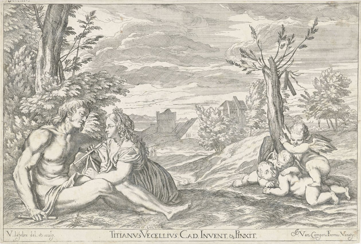 O casal amoroso numa paisagem
Ópera Selectiora (título da série) de Valentin Lefebvre
