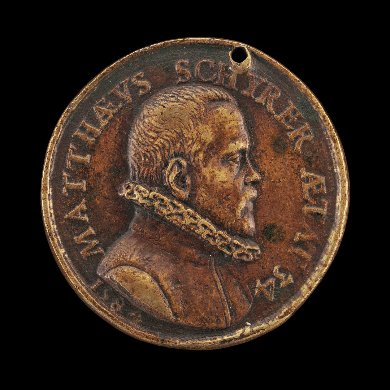 Matthaus Schyrer, nascido em 1550, impressor [anverso], 1584. de Valentin Maler