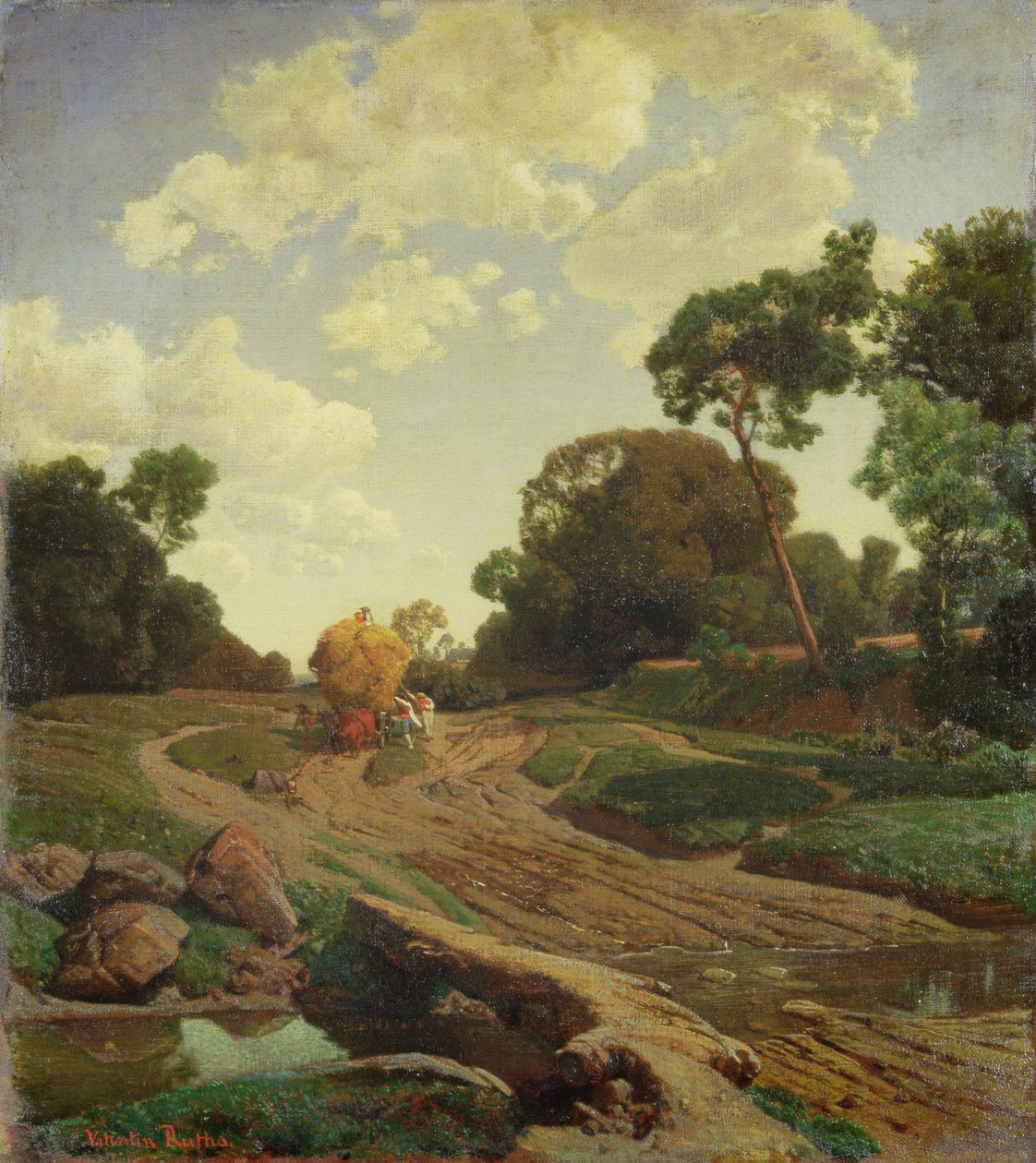 Paisagem com Haywagon, c.1858 de Valentin Ruths