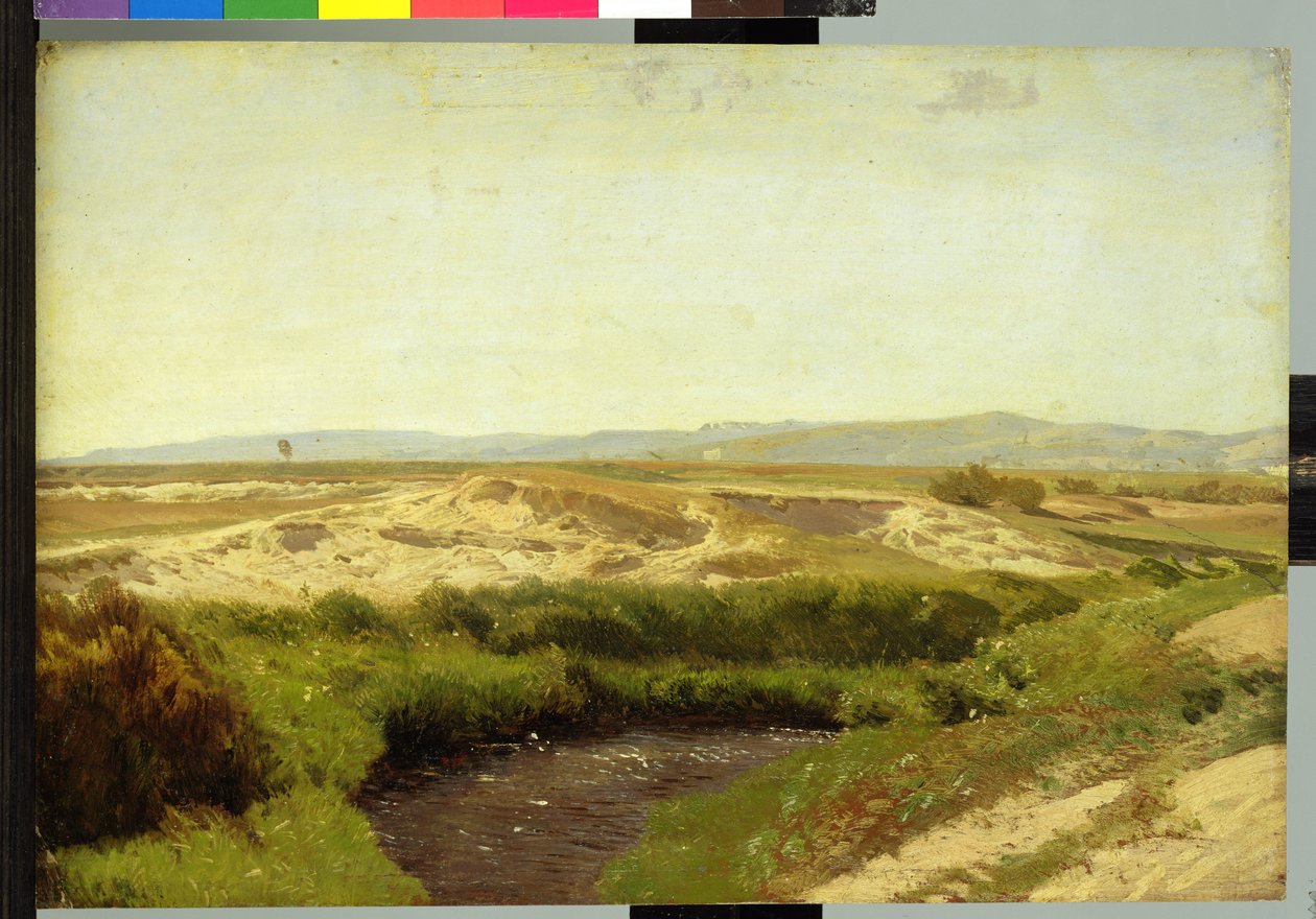 No Luneburg Heath, 1887 (óleo sobre papel) de Valentin Ruths