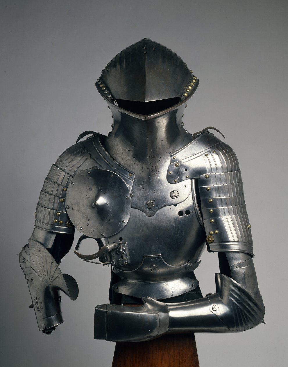 Composite Stechzeug, armadura para o "Joust alemão", c.1480-1540 (aço, ferro, latão e couro) de Valentin Siebenburger