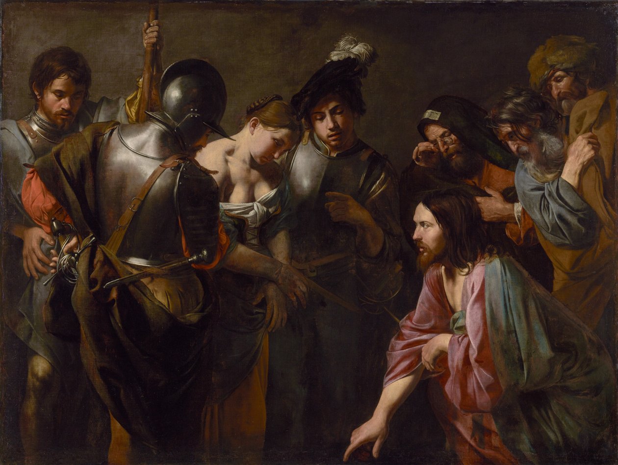 Cristo e a adúltera de Valentin de Boulogne