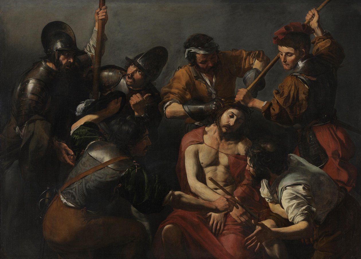 A coroação de espinhos de Cristo de Valentin de Boulogne