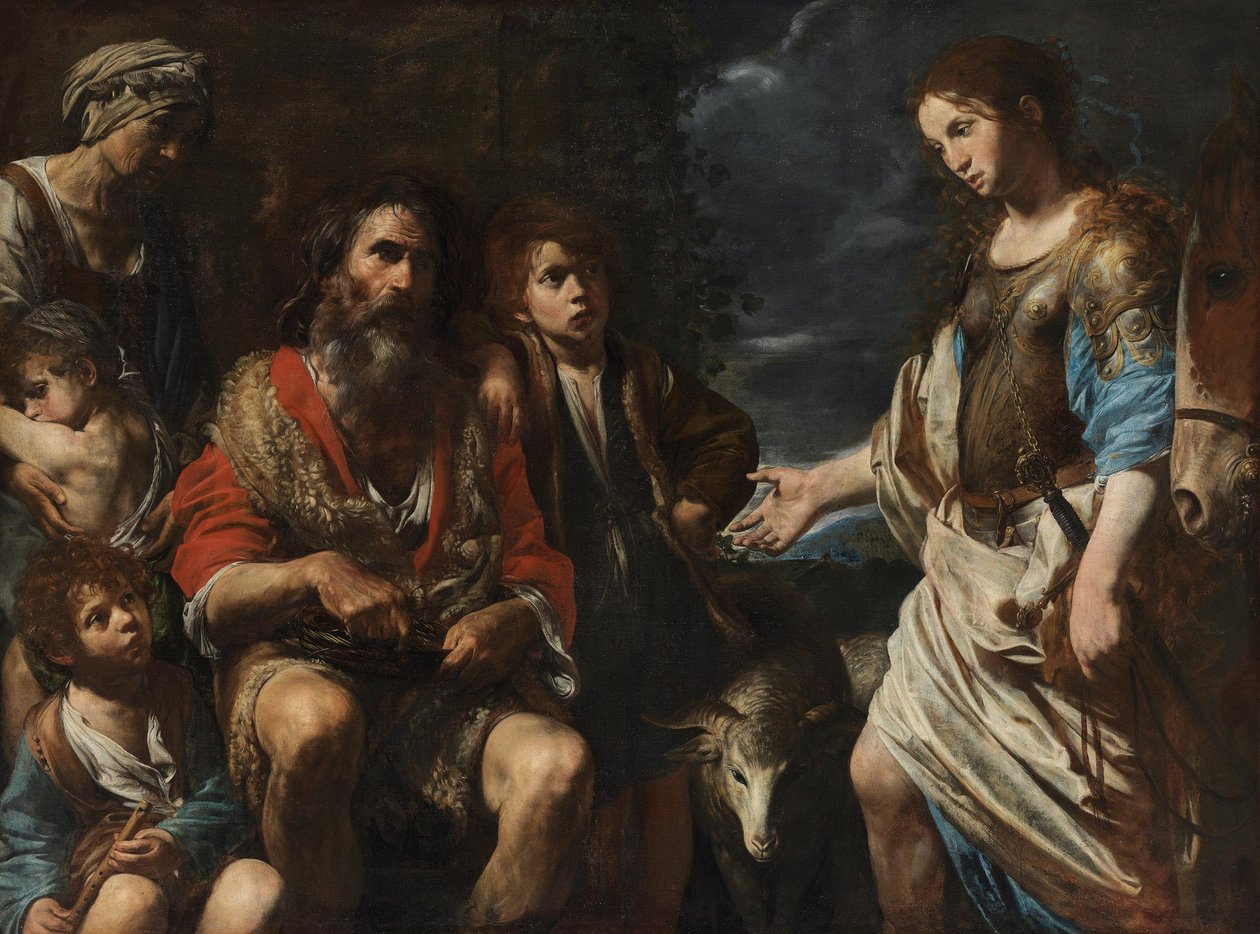 Erminia entre os pastores de Valentin de Boulogne