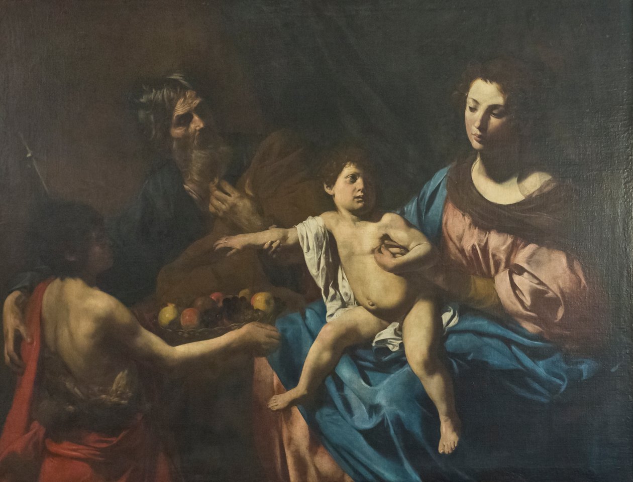 Sagrada família com o jovem São João Baptista de Valentin de Boulogne