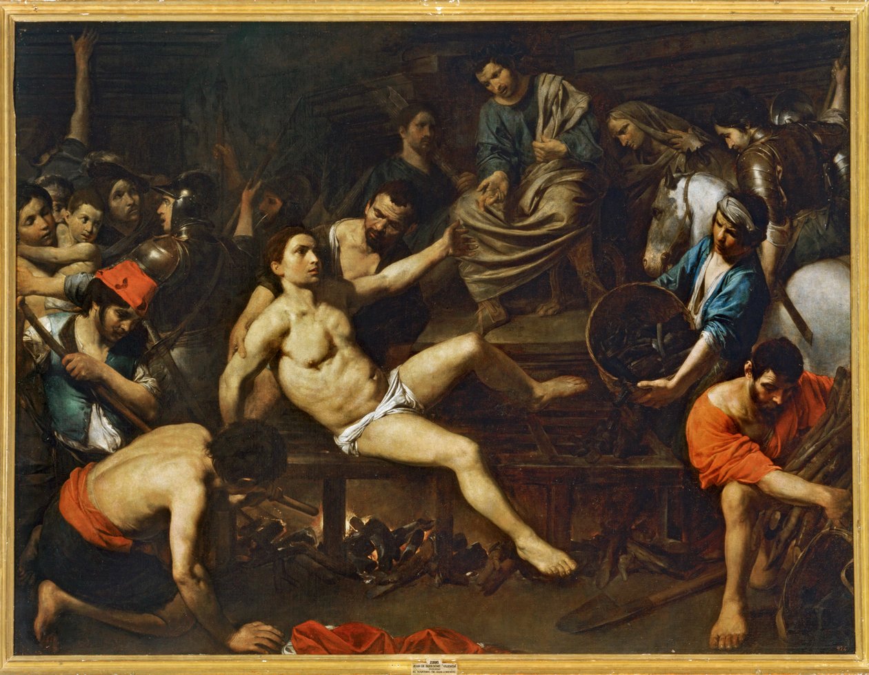 Martírio de São Lourenço ... (pintura sobre tela) de Valentin de Boulogne