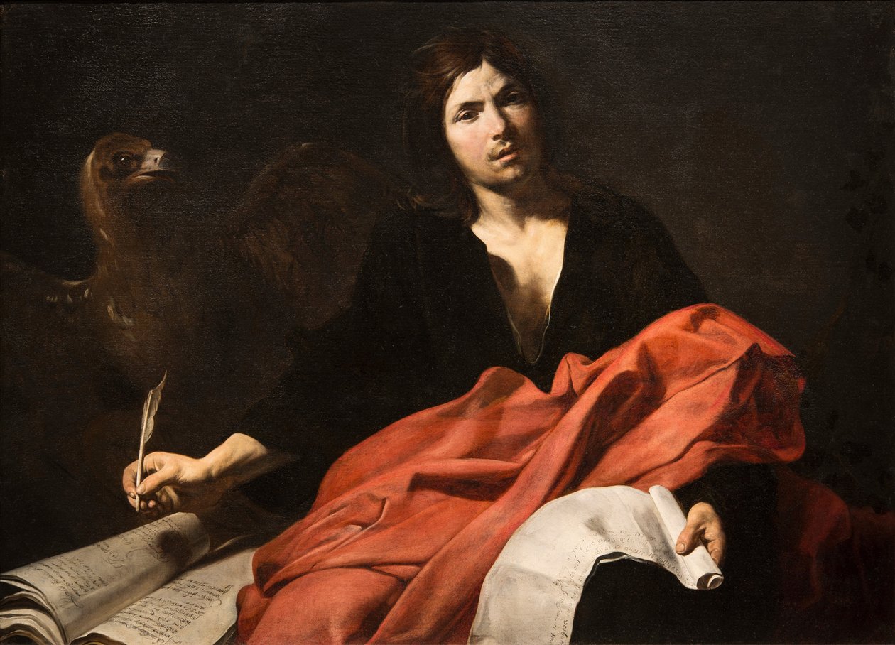 São João Evangelista, de Valentin de Boullogne (1591-1632). Óleo sobre tela de Valentin de Boulogne