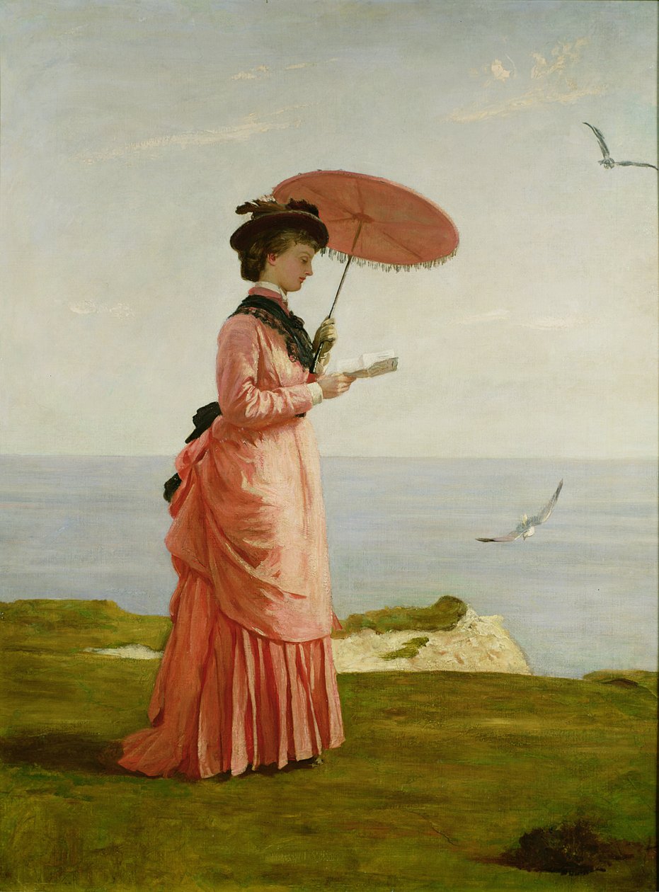 Lady Tennyson em Afton Downs, Baía de água doce, Ilha de Wight de Valentine Cameron Prinsep