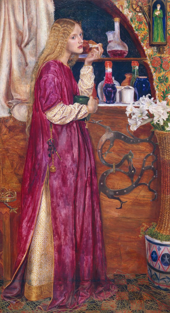 A Rainha estava na sala de estar, a comer pão e mel (óleo sobre painel) de Valentine Cameron Prinsep