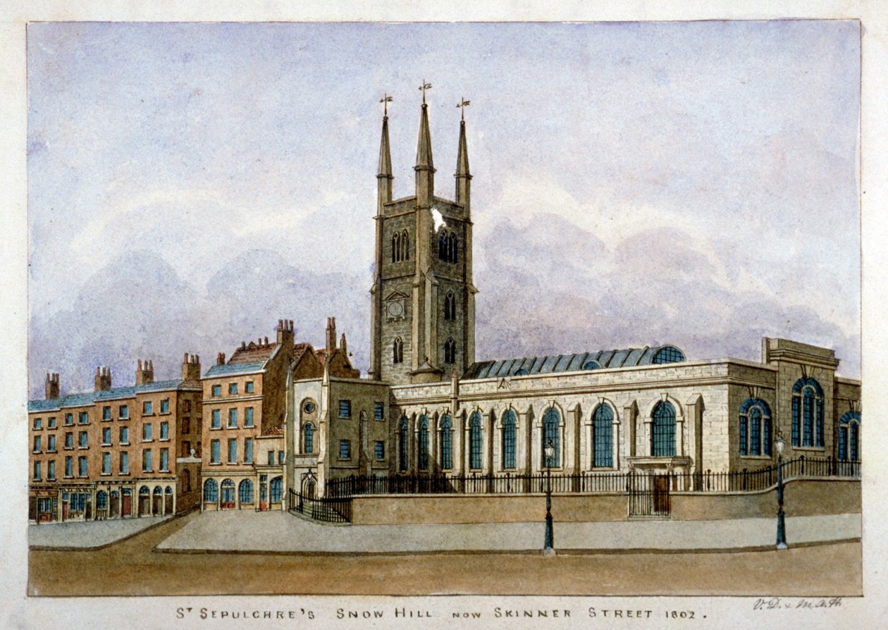 Igreja de São Sepulcro, Snow Hill, Cidade de Londres, 1802 de Valentine Davis