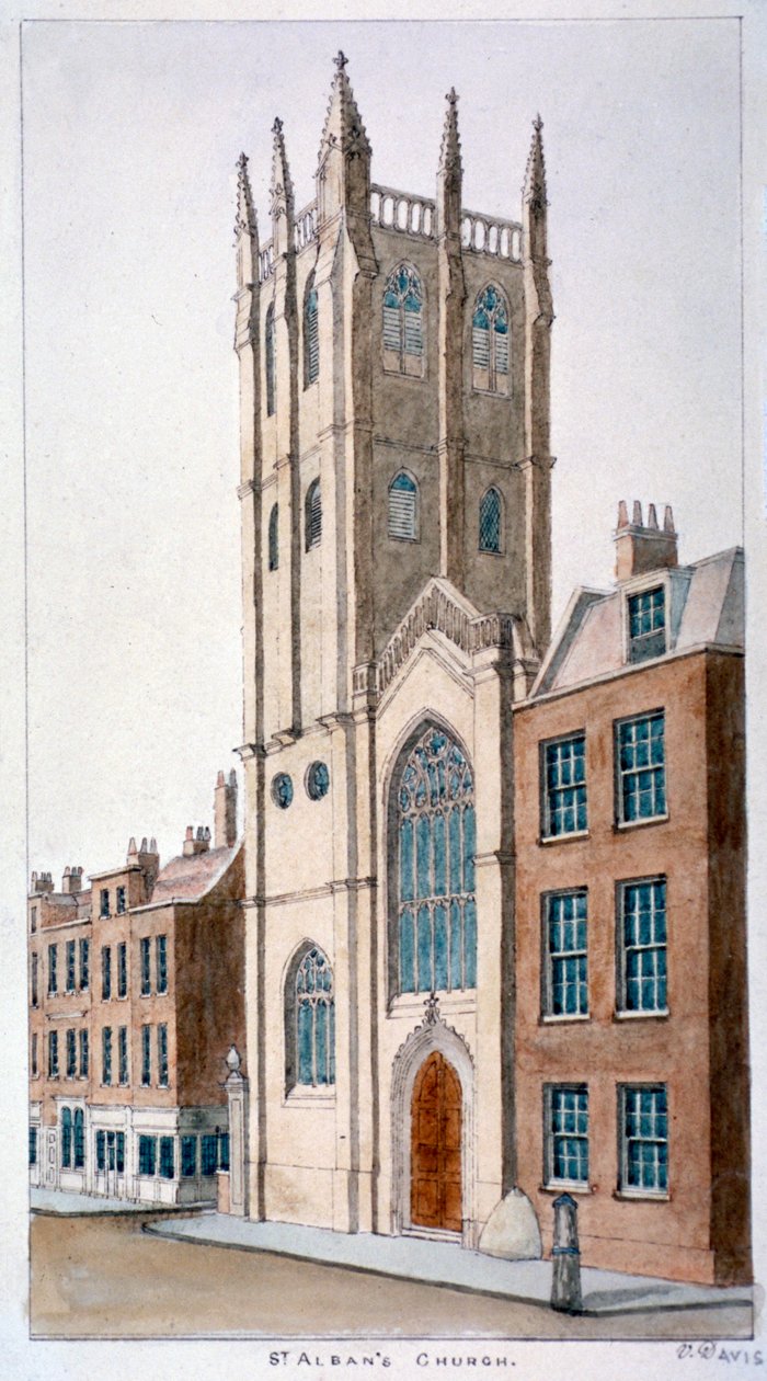 Igreja de St Alban, Wood Street, Londres, 1824. de Valentine Davis