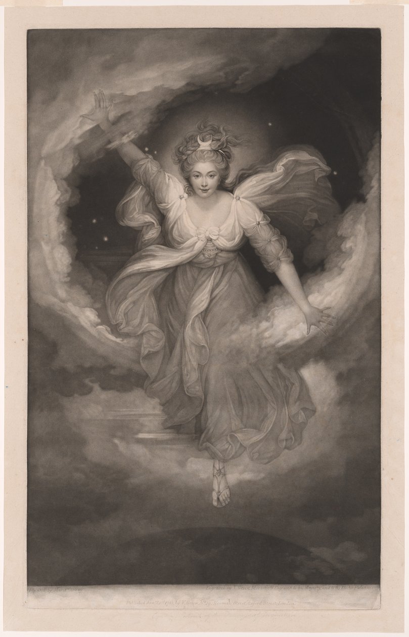 Georgiana, Duquesa de Devonshire, Retrato como Cynthia de "A Rainha das Fadas" de Spenser de Valentine Green