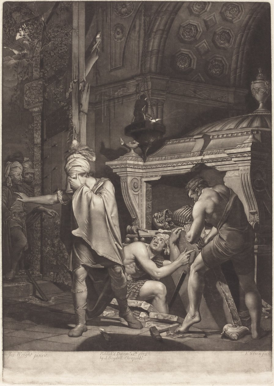 Miravan abrindo o túmulo de seus ancestrais, 1772. de Valentine Green