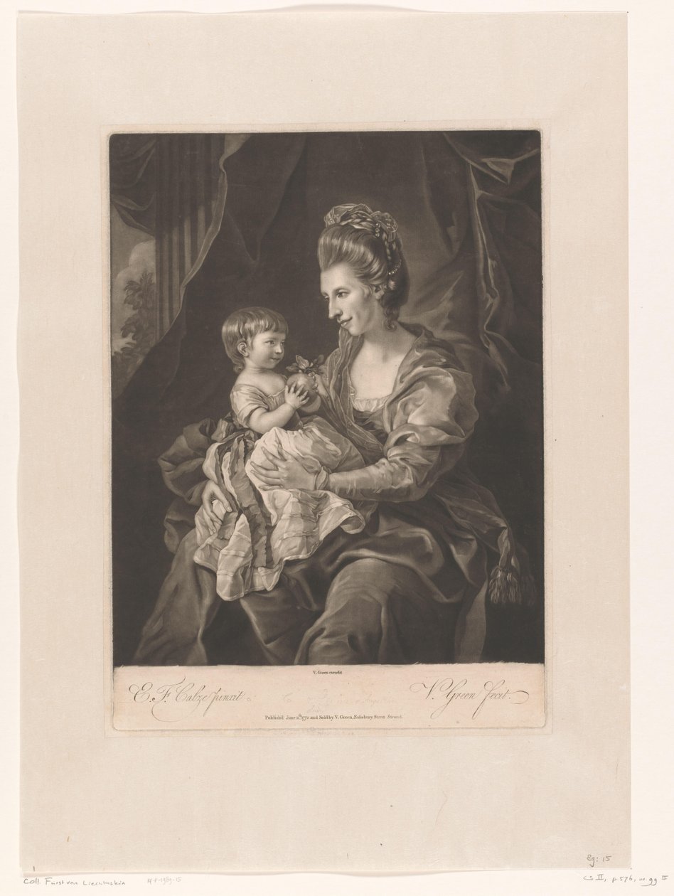 Retrato de Elizabeth Pennyman com seu filho de Valentine Green