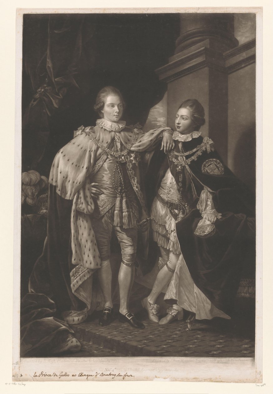 Retrato de George IV e Frederick of York como crianças de Valentine Green