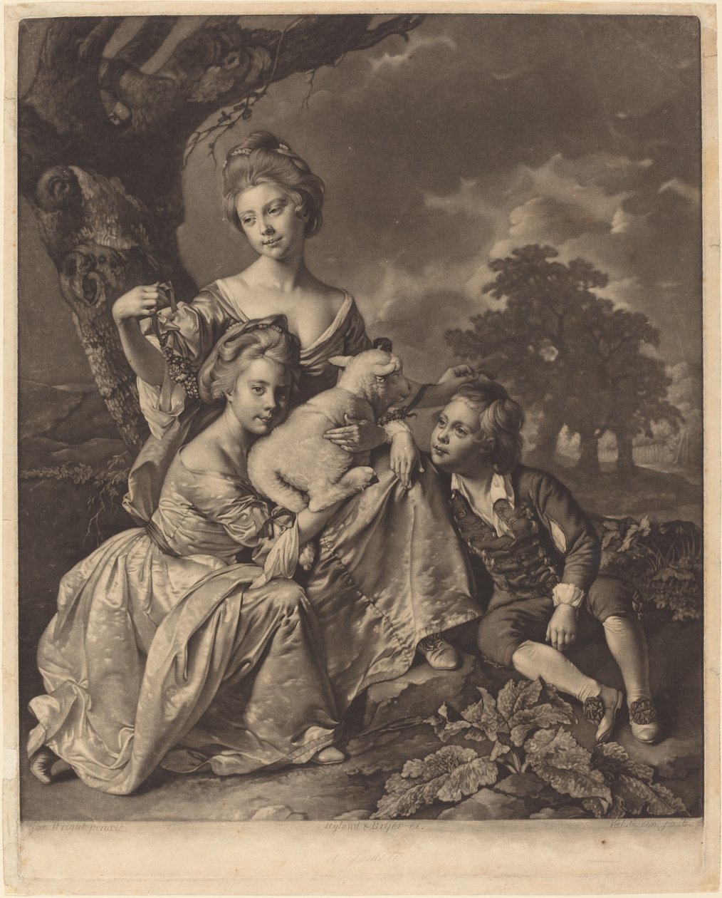 The Wright Family The Bradshaw Children, 1769. de Valentine Green