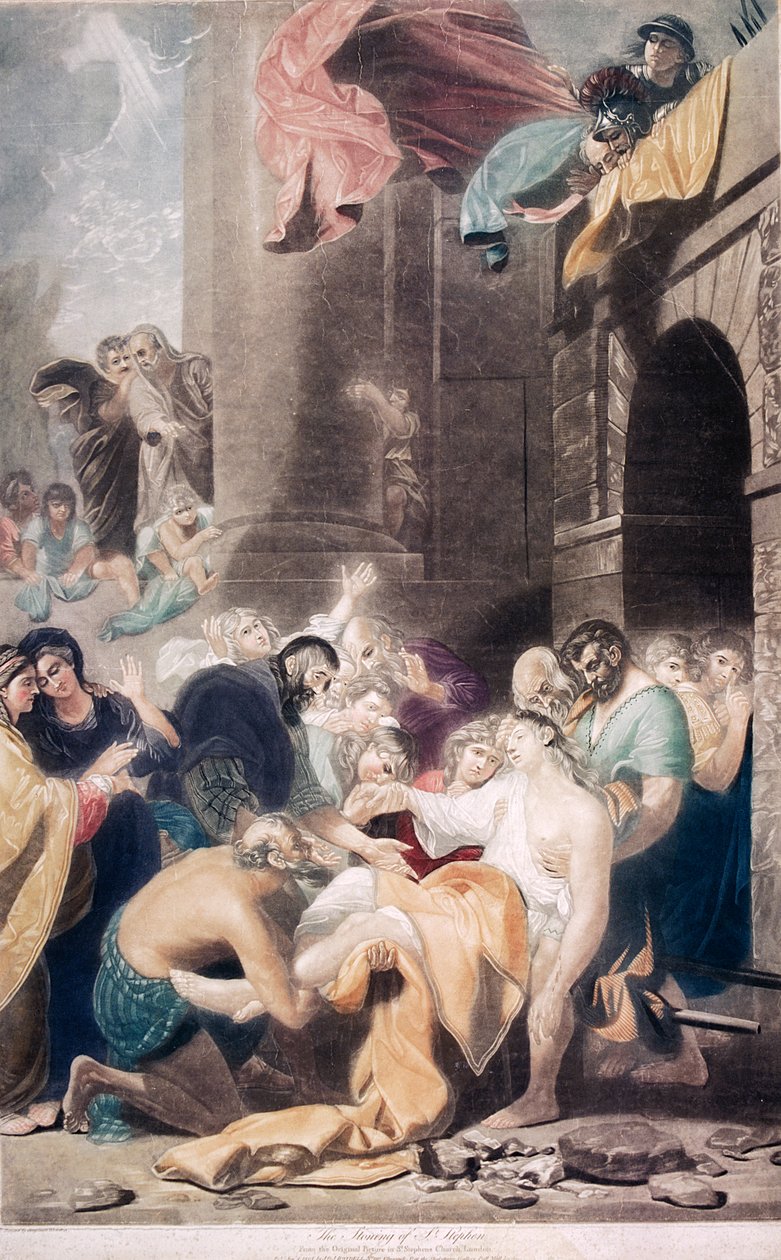 "O apedrejamento de Santo Estêvão", 1801 de Valentine Green