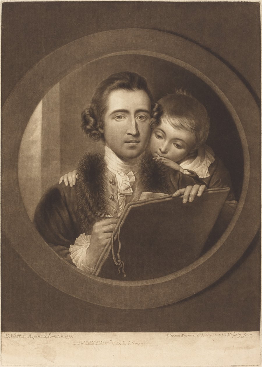 Benjamin West, Esqr R.A. e seu filho RI West de Valentine Green after Benjamin West