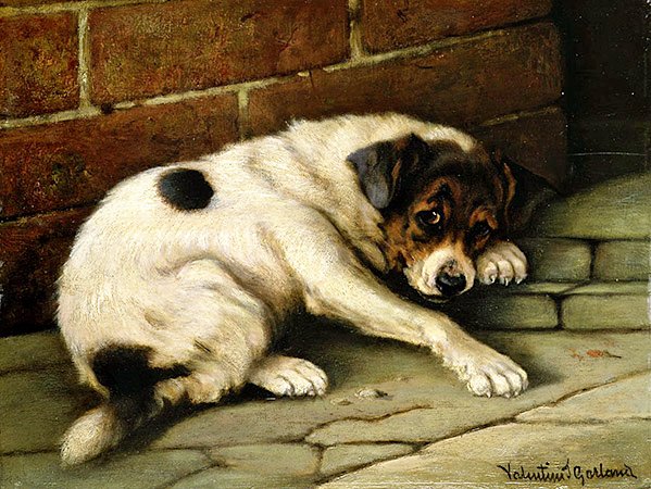 Lovable Companion (óleo sobre painel) de Valentine Thomas Garland