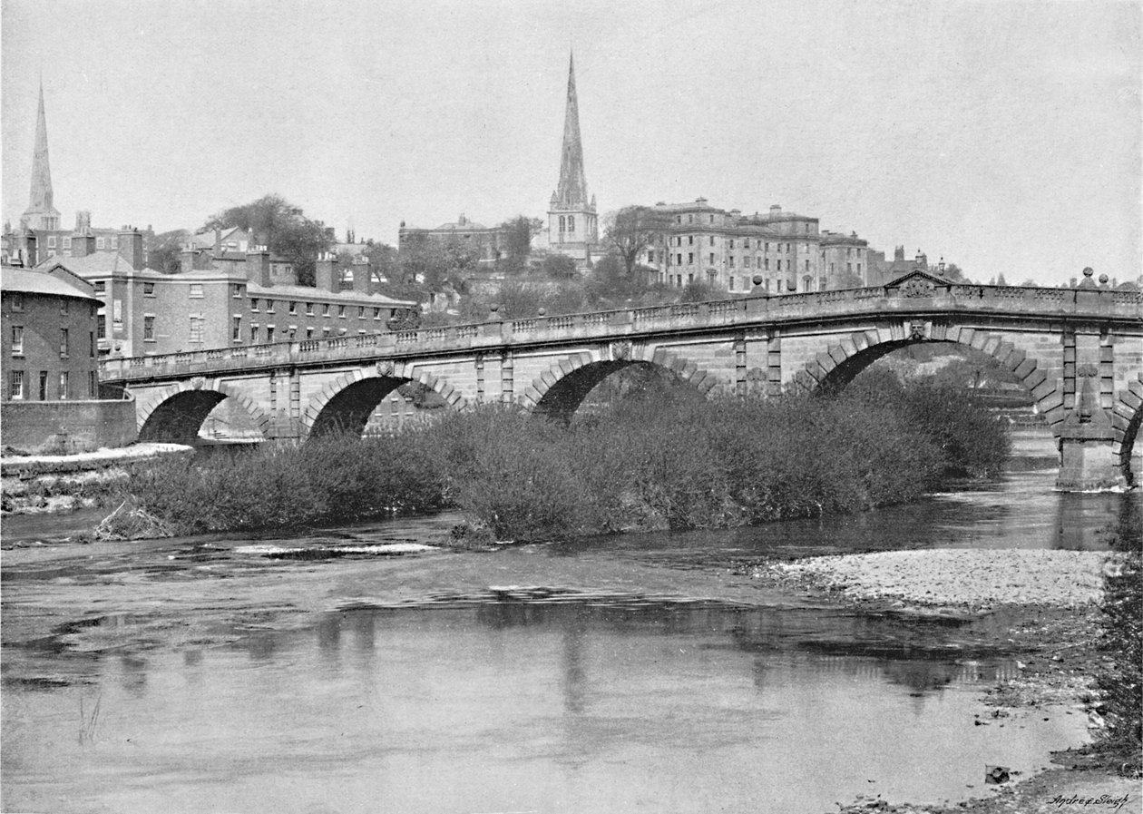 Ponte inglesa, Shrewsbury, c1896 de Valentine and Sons Ltd