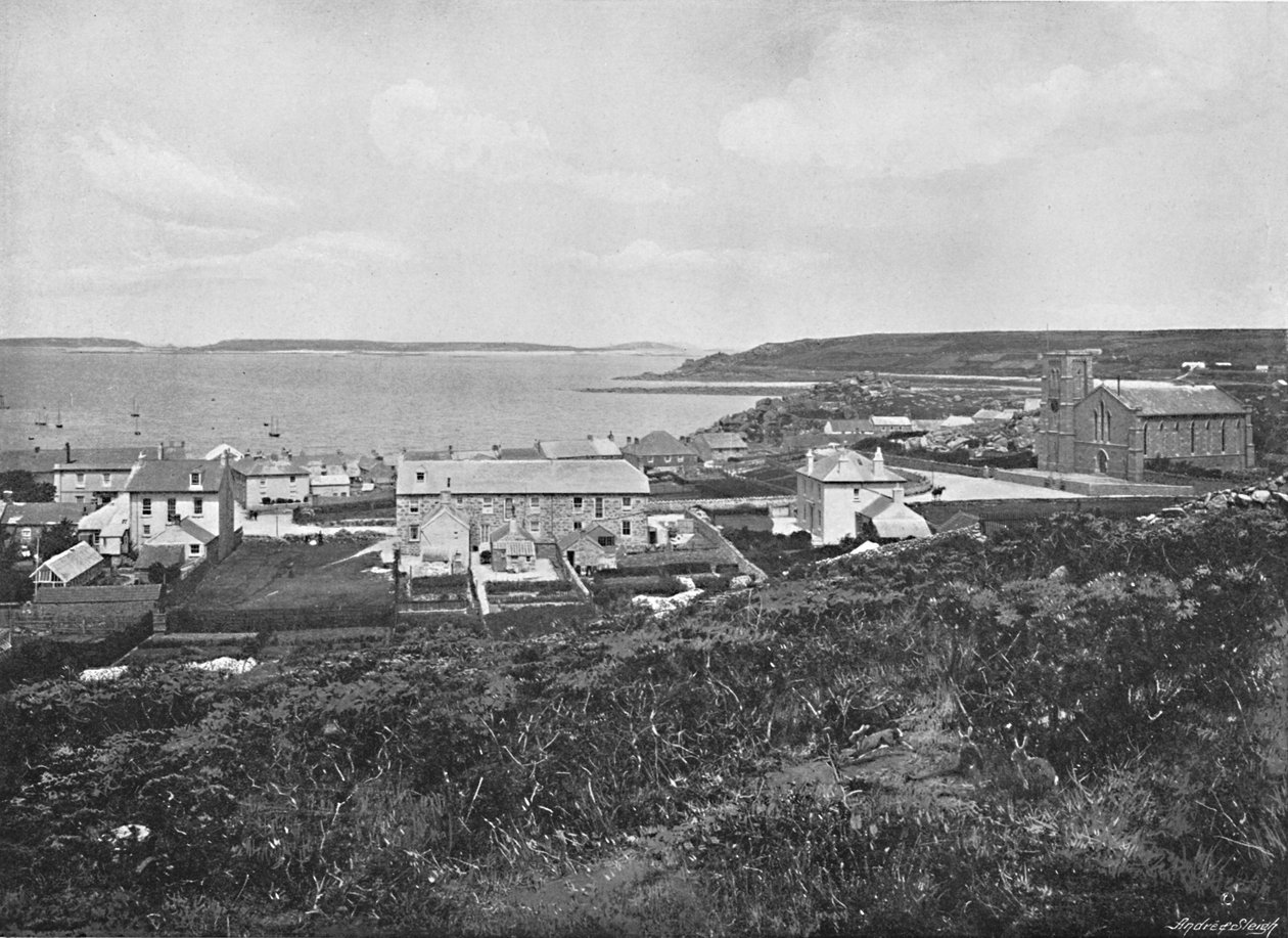 Hughtown, St. Marys, Ilhas Scilly, c1896 de Valentine and Sons Ltd