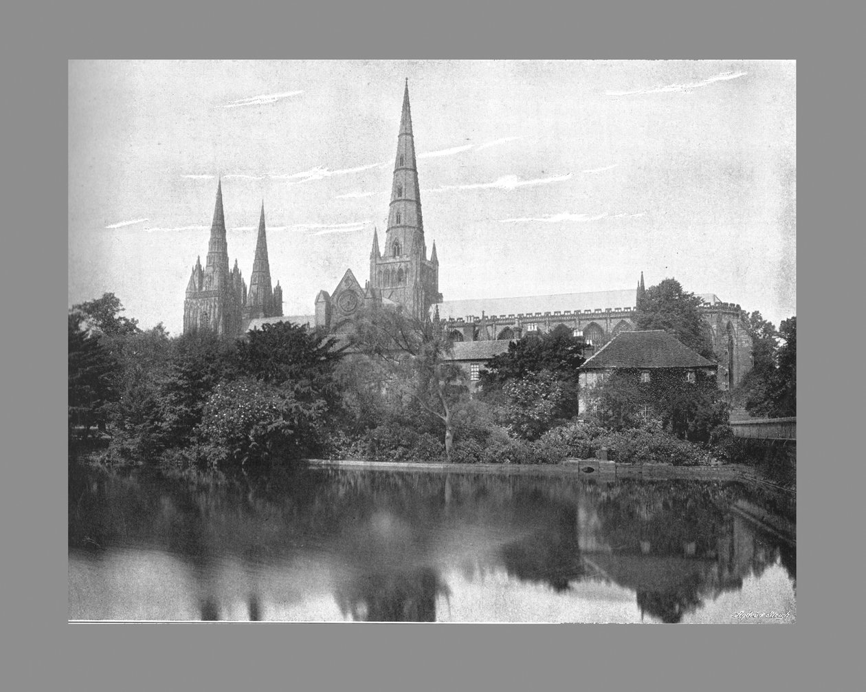Catedral de Lichfield, c1900 de Valentine and Sons Ltd