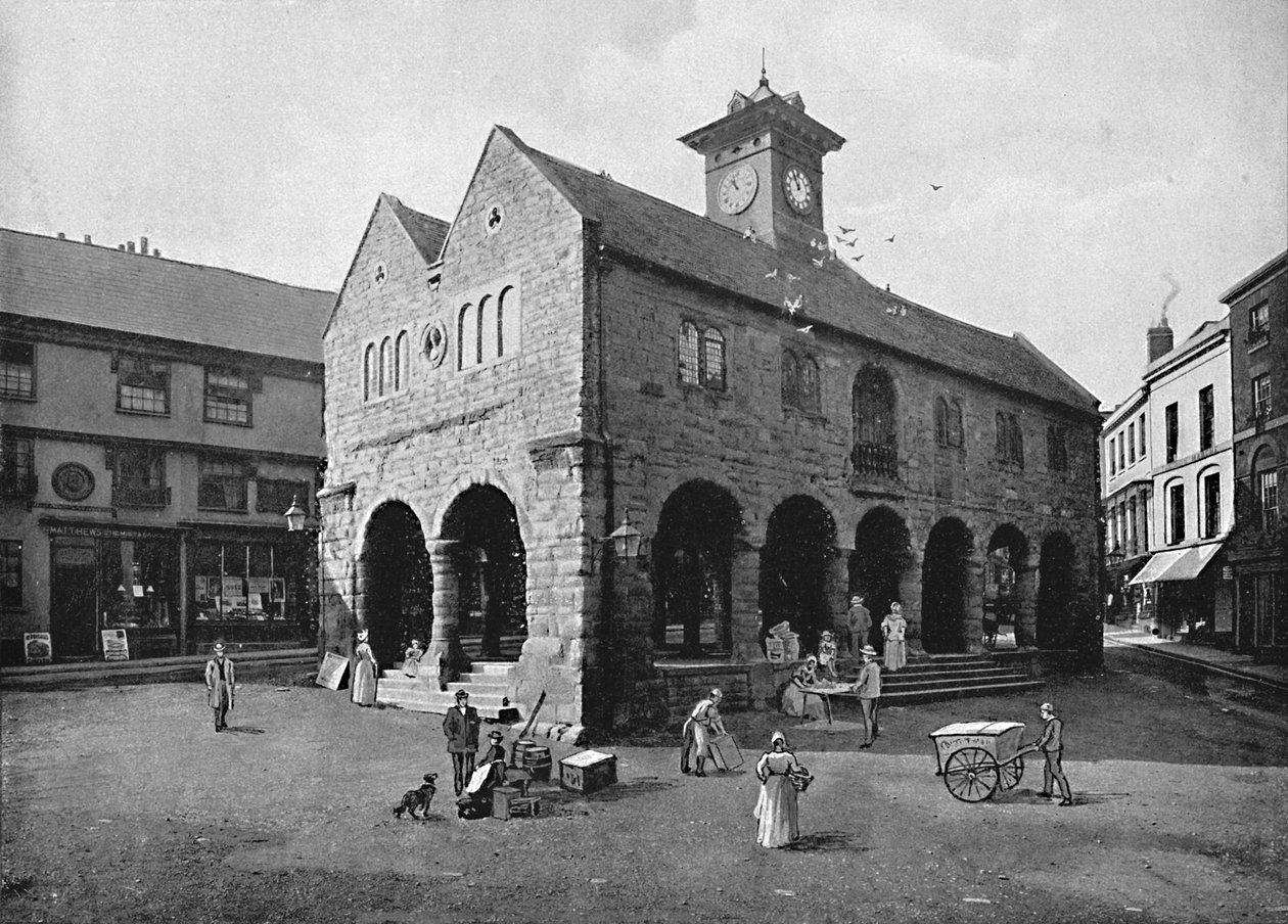 Mercado Municipal e Kyrles House, Ross, c1896 de Valentine and Sons Ltd