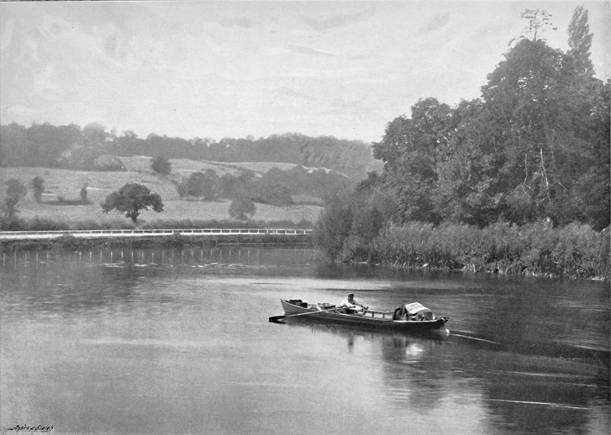 O Tamisa em Runnymede, c1896 de Valentine and Sons Ltd