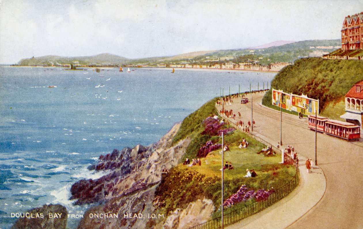 Baía de Douglas de Onchan Head, Ilha de Man, c1930s-c1940s. de Valentine and Sons Ltd