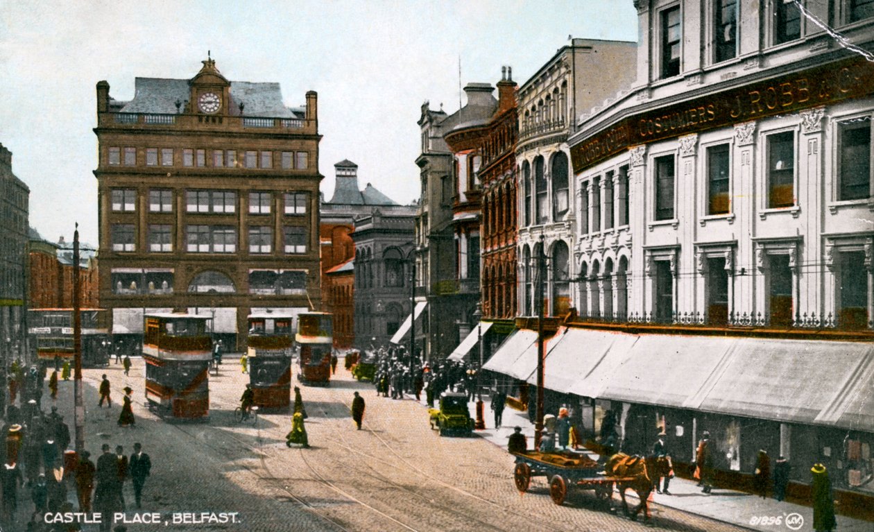 Castle Place, Belfast, início do século XX. de Valentine and Sons Publishing Co