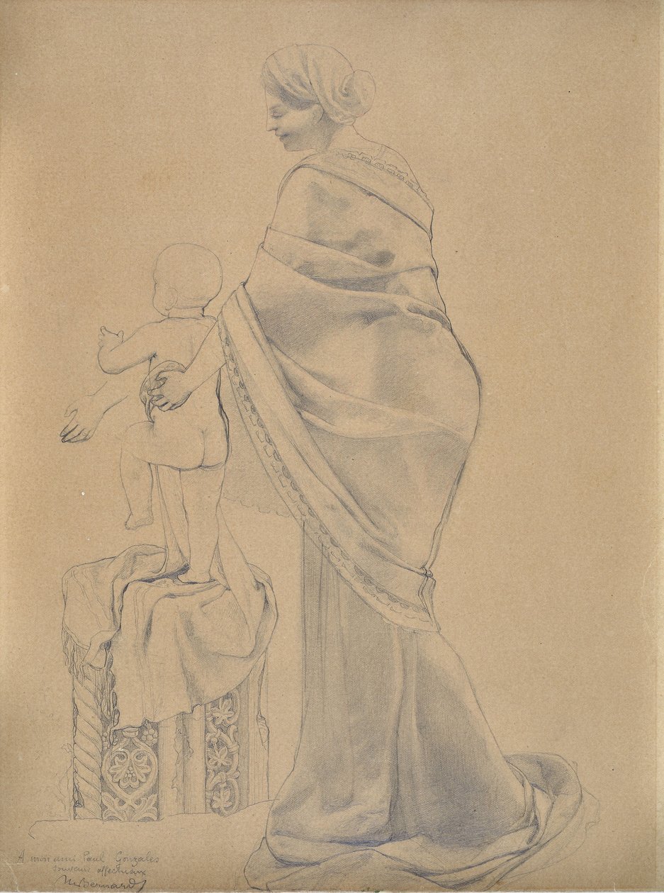Mulher e Criança (desenho) de Valère Bernard