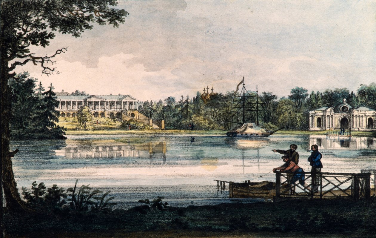 Galeria Cameron no Palácio de Catarina em Tsarskoye Selo, ca 1820 de Valerian Platonovich Langer
