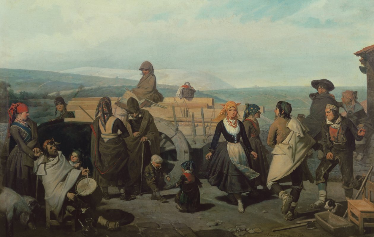 Sorian camponeses dançando, 1866 de Valeriano Domínguez Bécquer