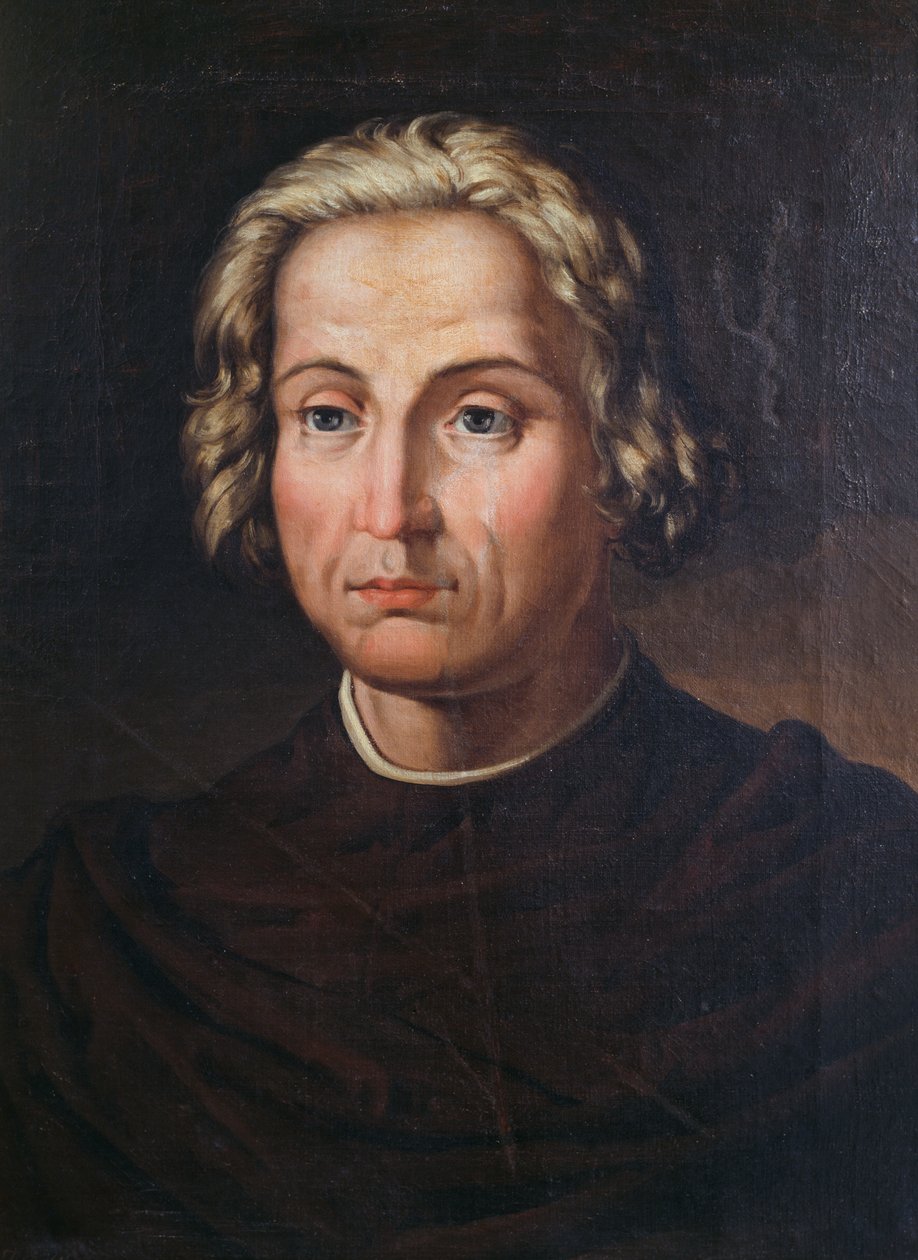 Retrato de Cristóvão Colombo (1451-1506), explorador e navegador italiano, pintura de Valeriano Dominguez Becquer (1833-1870) de Valeriano Domínguez Bécquer