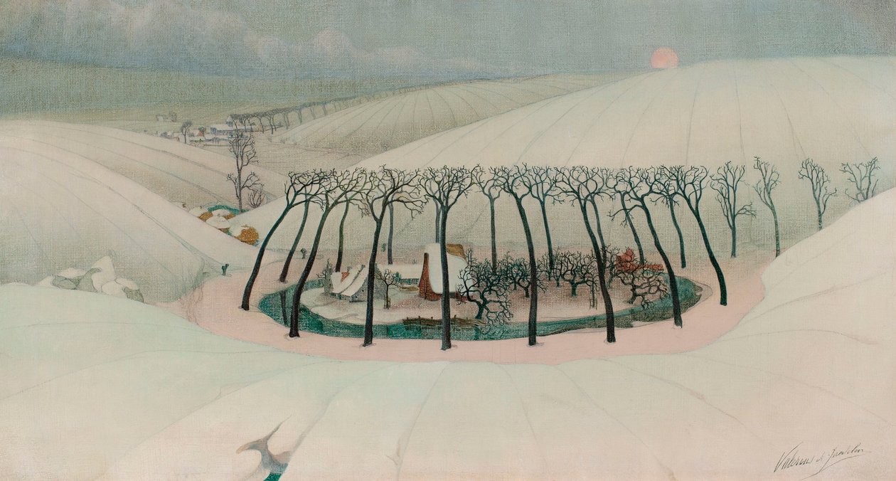 Uma quinta num vale, c.1916 (óleo sobre tela) de Valerius de Saedeleer