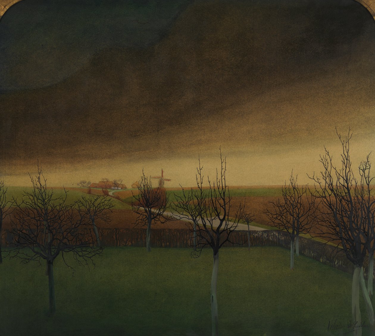 Antes da Primavera (aguarela sobre papel) de Valerius de Saedeleer