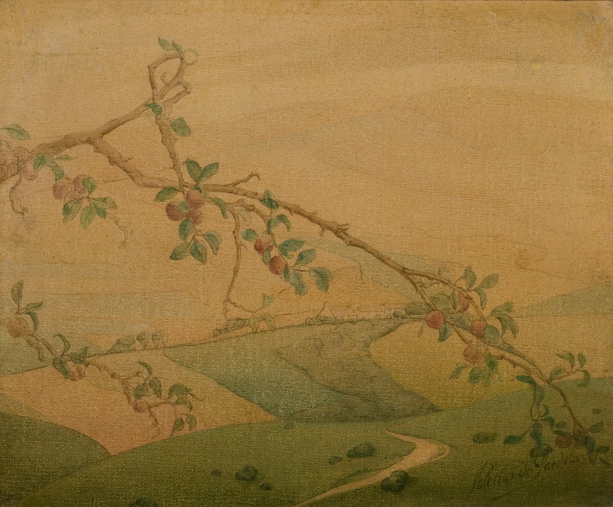 Paisagem com macieira (óleo sobre tela) de Valerius de Saedeleer