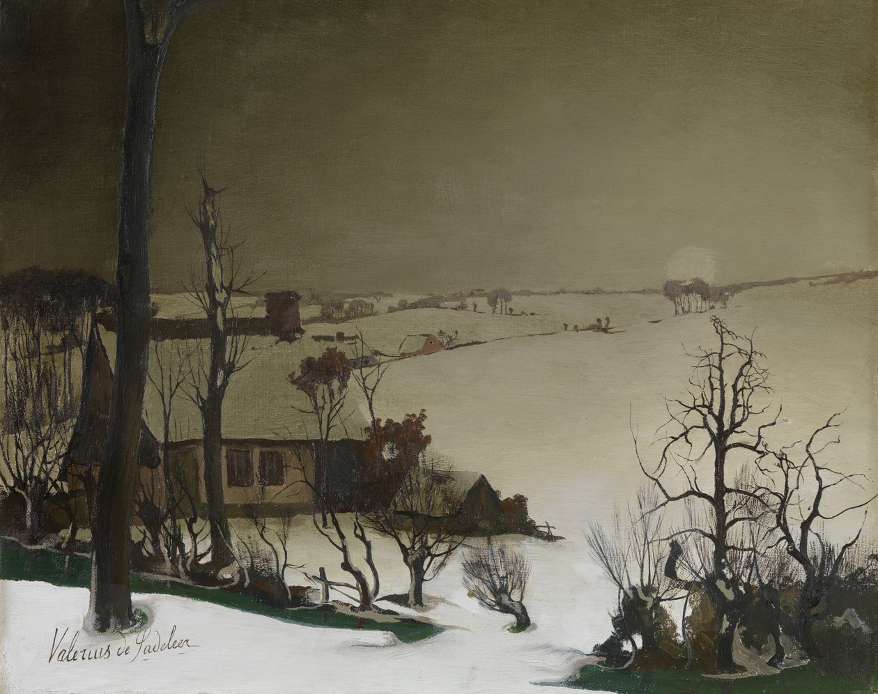Winter Landscape in the Morning (óleo sobre painel) de Valerius de Saedeleer