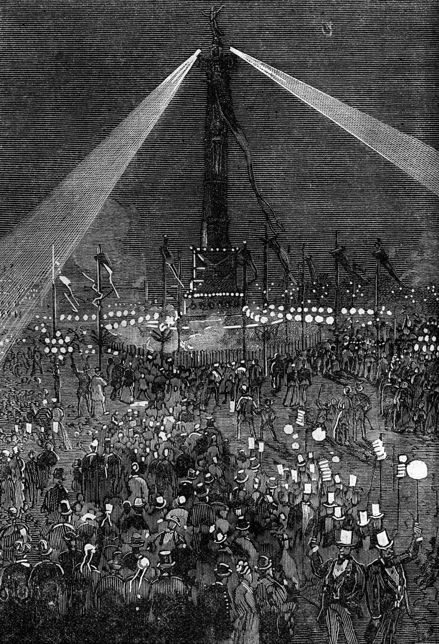 Iluminação da Place de la Bastille em Paris de Valnay Pere et fils