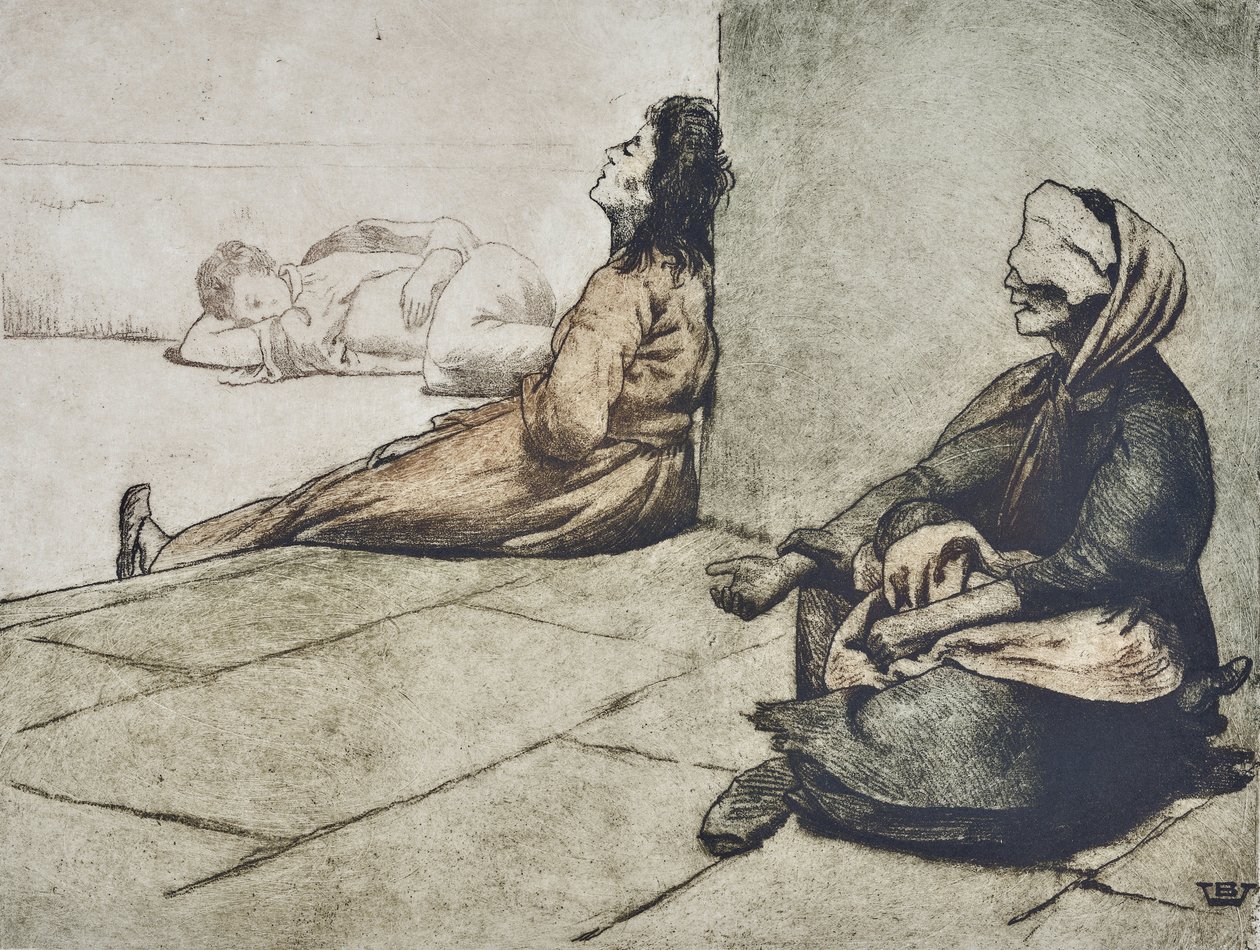Mendigos napolitanos (desenho) de Valère Bernard