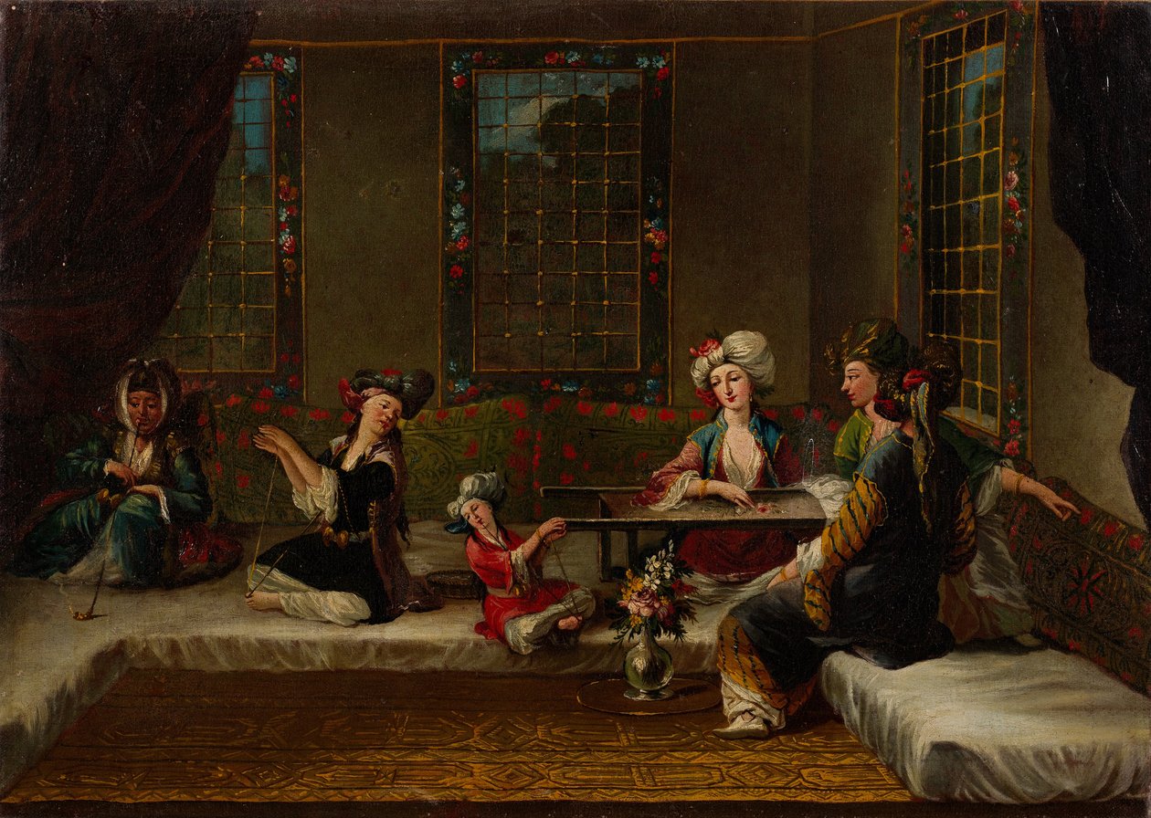 Mulheres Bordando de Vanmour School