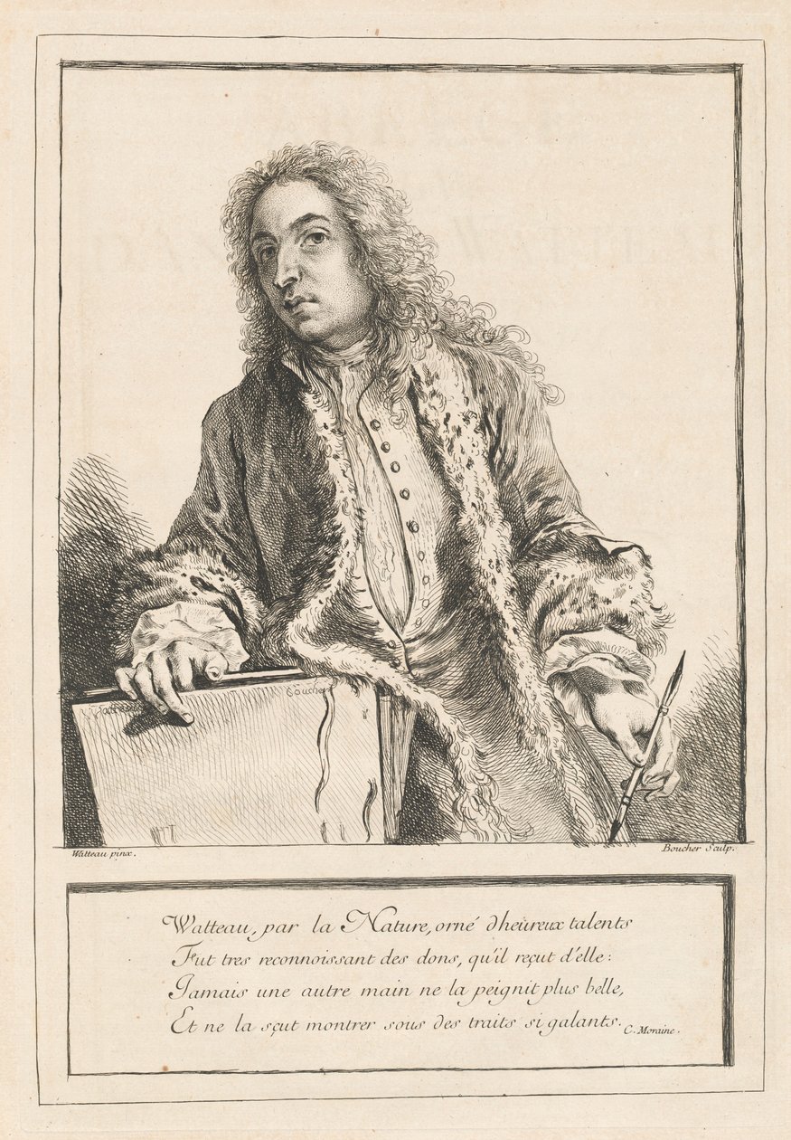Figuras de diferentes personagens, paisagens e estudos tirados da vida de Antoine Watteau (volume I) de Various Artists after Antoine Watteau