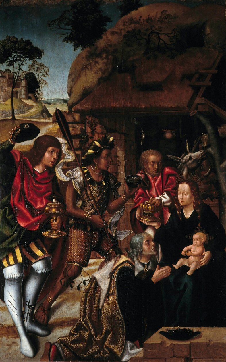 A Adoração dos Magos - Pintura Portuguesa de Vasco Fernandes (Grão Vasco) (v1480-v1543) de Vasco (c.1475 c.1542) Fernandes