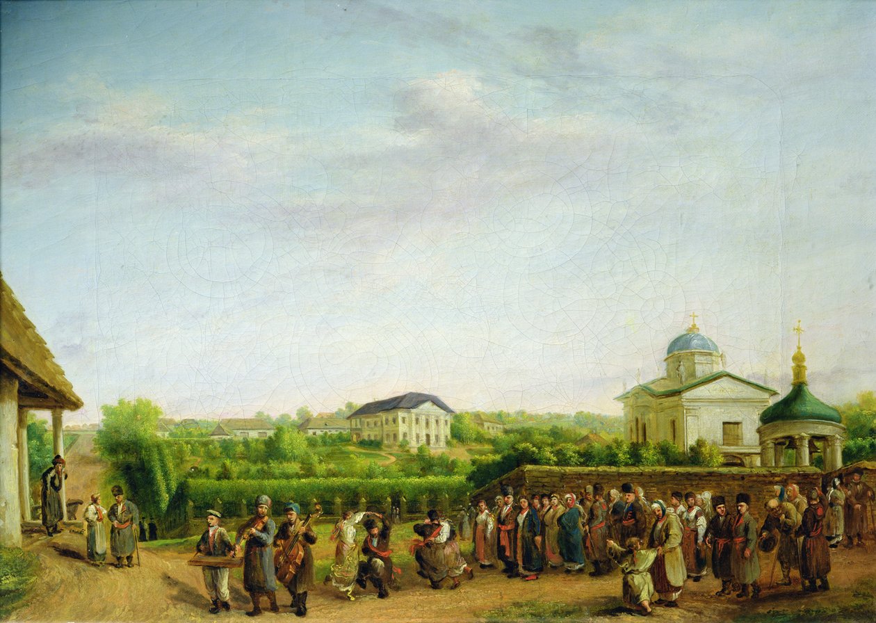 Um casamento no campo de Vasili Andreevich Tropinin
