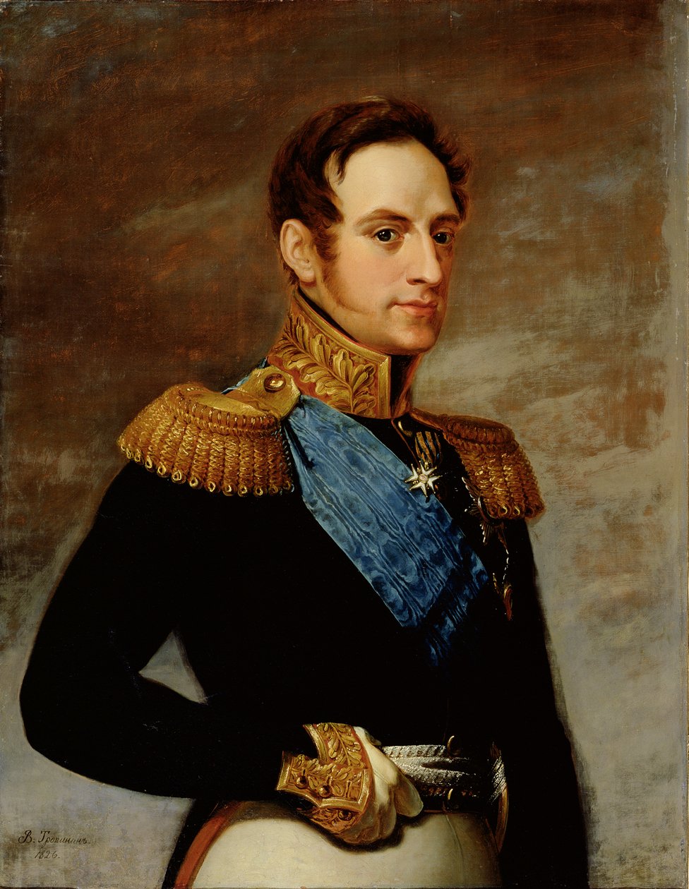 Retrato do czar Nicolau I (1796-1855) 1826 de Vasili Andreevich Tropinin